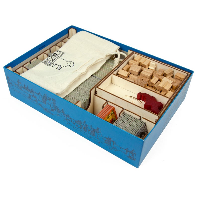The Broken Token Board Game Organizer - Carcassonne Compatible Wood Storage Box with Multiple Trays, Rows and Dividers - Image 5